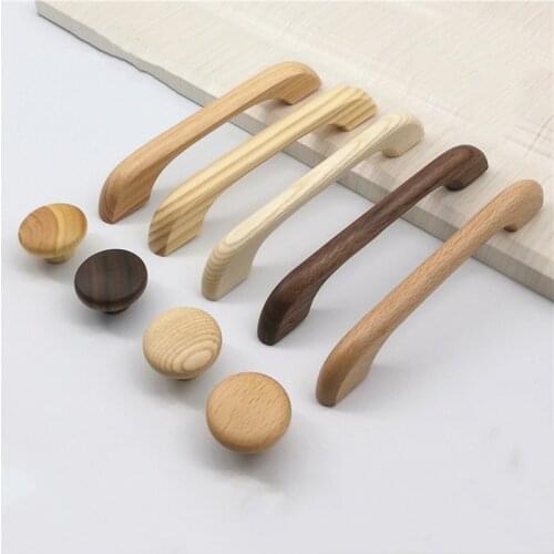 Classic Furniture Solid Wood Handles Bedroom Wardrobe Drawer Pulls Cupboard Door Knobs and Handle Home Hardware Accessories
