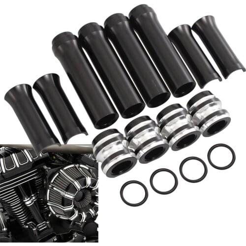 Motorcycle Aluminum Pushrod Tube Kit Covers Fit for Harley Twin Cam Dyna Softail 1999-2017 Road King