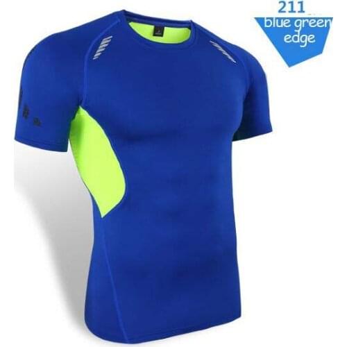 HOT 2020 Sport Training Men running tights short-sleeve fitness pro basketball quick-drying absorbent fitting short tshirt