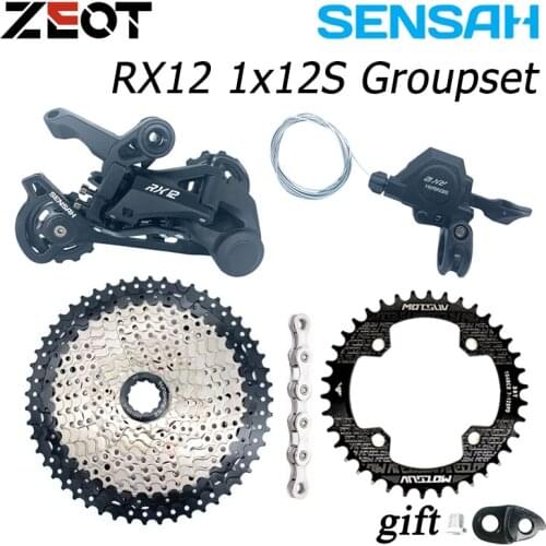 SENSAH RX12 1X12S Groupset 12 Speed Shift lever Derailleur SUNSHINE Cassette 46T 50T 52T KMC X12 Chain 104BCD Chainring 32-38T