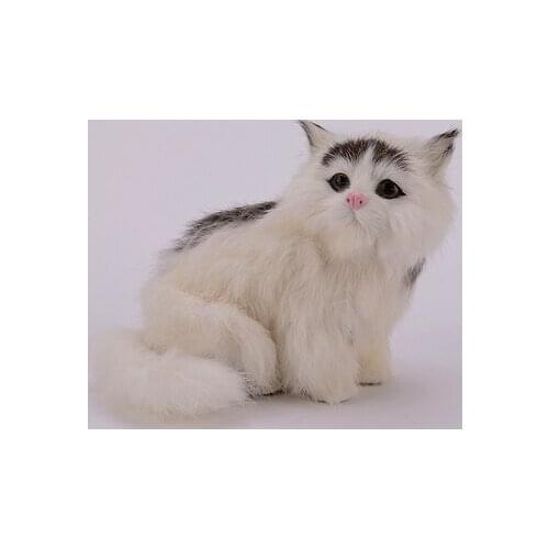 Simulation cute squatting cat 15x9x13cm model polyethylene&furs cat model home decoration props ,model gift d464