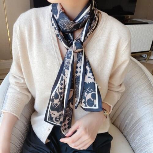 2021 Fashion Handkerchief Neck Scarf For Women Shawl Silk Satin Hair Scarfs Female Bandana Head Scarves Brand Kerchief Ladies