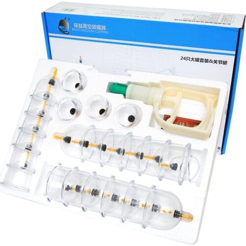 Old method Medical Kangzhu 24 Cups Vacumm Cupping Set Kit for Body Suction & Health Massage Cupping Chinese Massage