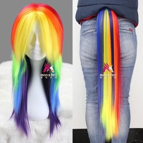 New Anime Selling Daily Stage Performances Halloween Kocho My Little Pony Rainbow Pony Cartoon Wig Cosplay Suit