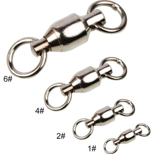 30Pcs Fishing Barrel Bearing Rolling Swivel Solid Ring Lures Connector Fishing Tackle Accessories Stainless Steel Fish Tools
