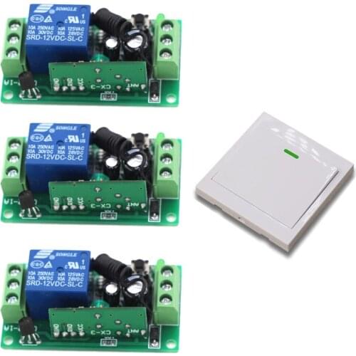 Smart Home9V 12V 24V Ceiling Lamp Light LED Bulb Remote Control Switch Wireless Wall Pannel Transmitter Input Output RF Receiver