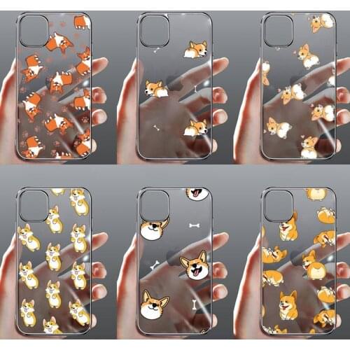 Corgi Phone Case Transparent for Clear iPhone case 11 12 mini pro XS MAX 8 7 6 6S Plus X 5S SE 2020 XR