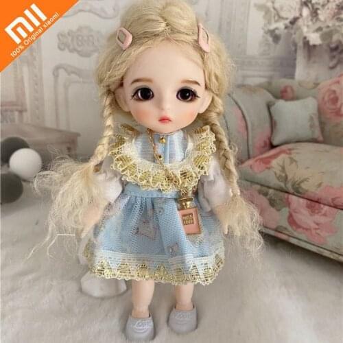Xiaomi 16cm BJD Doll 12 Moveable Joint Dolls 3D Eyes Exquisite Princess Dress Girl Dress Up Make Up DIY Toys Girls Gift Dolls