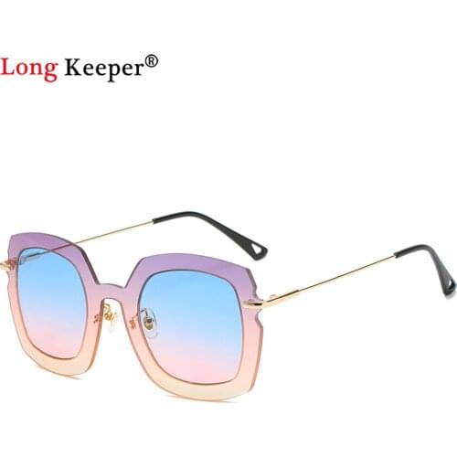 Blue Pink Women Fashion Large Square Frame Glasses Lady Oversize Summer Shield Sunglasses For Women Female UV400 Oculos de sol