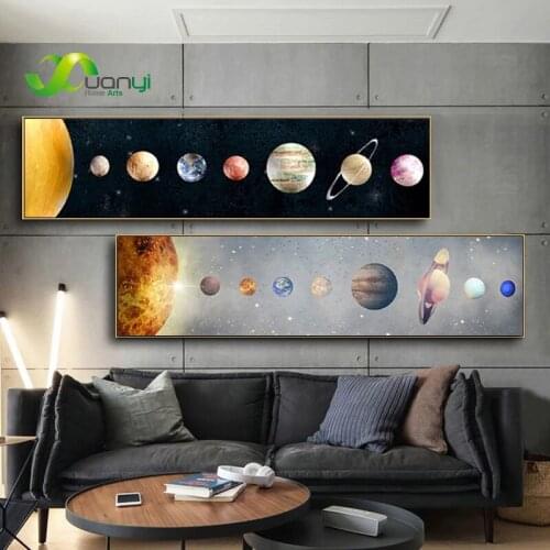 Nordic Modern Canvas Painting Moon Stars Space Planet Posters And Prints Wall Art Pictures For Kids Room Nursery Home Decoration