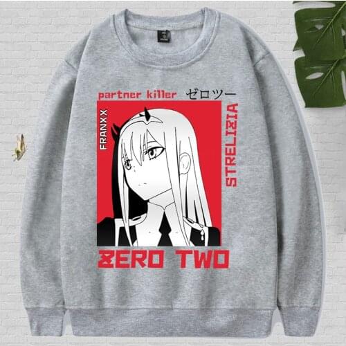 Anime Sweatshirt Darling In The Franxx Sweatshirt Harajuku Zero TWO Beautiful Girl Printed Streetwear Loose Hip Hop Warm Hoodies