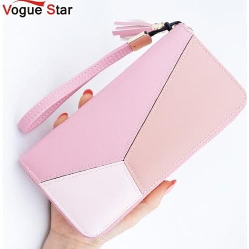 Vogue Star New Fashion Women Wallets PU Leather Zipper Wallet Womens Long Design Purse Clutch Wrist Brand Mobile Bag LB524
