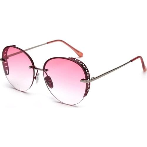 Ladies Chic round punk Sunglasses 2019 New Luxury Brand Designer Crystal Sun Glasses Metal Shade Eyewear Men Women UV400 NX