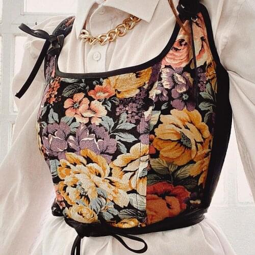 QuanRun Sexy Women Sleeveless Front Lacing Fashion Halter Floral Print Rompers Casual Party Club Streetwear 2021 Spring Summer