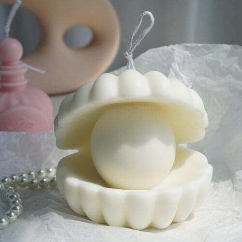1Pcs 12x10CM Shell Shaped Silicone Candle Mold DIY Handmade Candle Mold Home Party Decoration Candle Making Art Craft