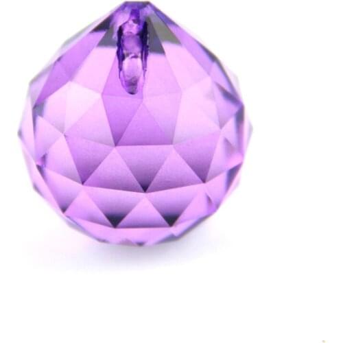 10PCS/Lot, 40mm Violet Color Crystal Faceted Ball Glass Prism Balls X-MAS Decoration Free Shipping