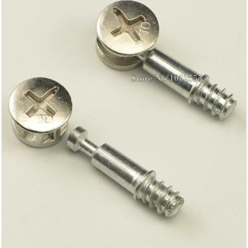 100Set 2 in 1 Furniture Connecting Fittings Nut Bolt set Cam Bed Wardrobe Fitting Eccentric Wheel + Self-tapping Iron Rod K297