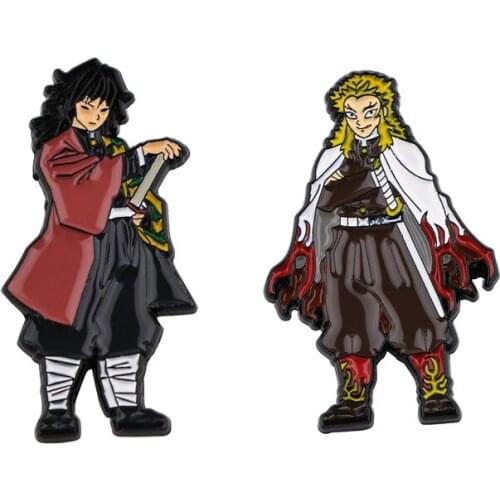 20pcs/lot J3010 Anime Demon Slayer Character Pin Metal Enamel Pins and Brooches for Women Men Lapel Pin Backpack Hat Badge