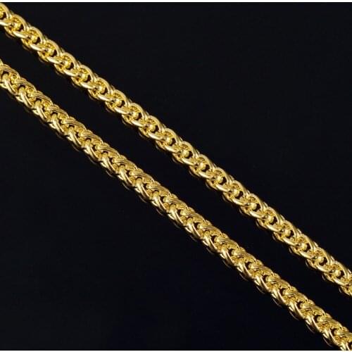 2019 new high quality jewelry, S925 sterling Silver color necklace, 4mm classic twisted rope gold necklace N002