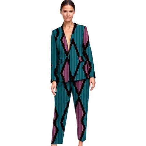 2020 African Fashion women suits dashiki print blazers and pants events wear tailor made ladys Ankara outfit for wedding/party