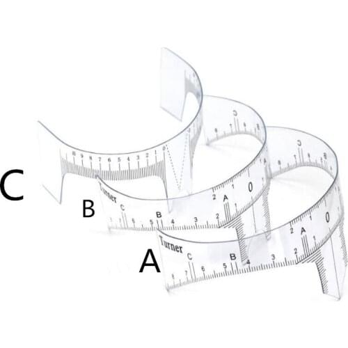 50 Pcs Model B Permanent Makeup Stencils Plastic Eyebrow Ruler Clear Tattoo Cosmetic Shaping Tool For The Beginers