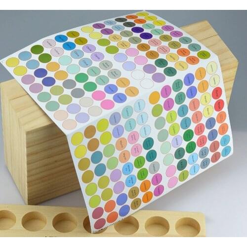 756/960pcs Essential Oil Bottle Decal Labels Empty Pre-printed Stickers Colorful Perfume Essence Bottle Circle Label Stickers