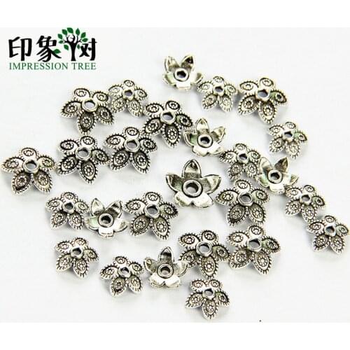 8/11mm Zinc Alloy Silver Beads Flowers Stars Spacers Metal Caps Charms For Jewelry Components Makings Bracelets Accessories 848