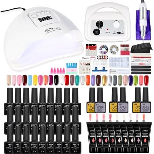 Acrylic Poly Nail Gel Nail Kit Nail Set Supplies For Professional Kit With Nail Lamp Nail Salon Supplies And Tools Nail Art Set