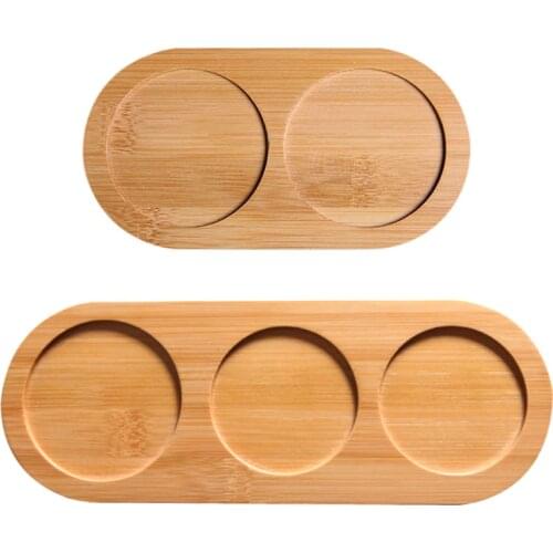 Bamboo Salt And Pepper Shaker Stand Tray Kitchen Storage Holder Pepper Mill Tray Desktop Plate Display Tray Clean Elegant Style1