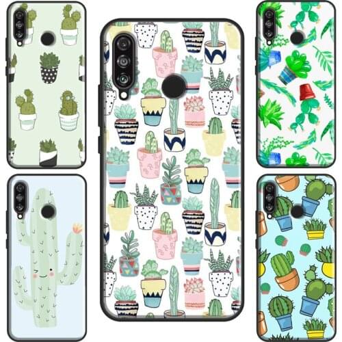 Cactus Pattern Case For Huawei Nova 5T P20 P40 P30 Lite Mate 10 P Smart 2019 Y6 Honor 9X 8X 8A 10i 20