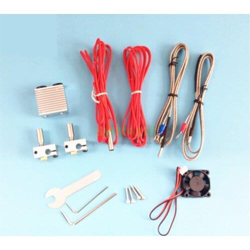 Chimera Plus+ Dual Extrusion head 2 in 2 out V6 hotend kit with Thermocouple cable and update head sink for 3D printer parts