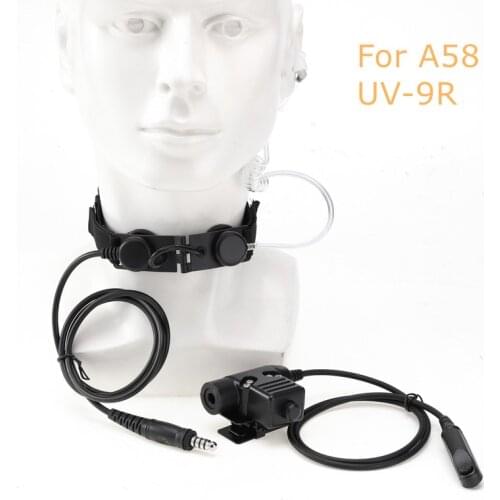 CS Z Tactical Throat Mic Z003 Air Tube Headset U94 PTT for BAOFENG UV9R BF-A58 A58 UV-XR GT-3WP BF-9700 UV-9R Plus Walkie Talkie