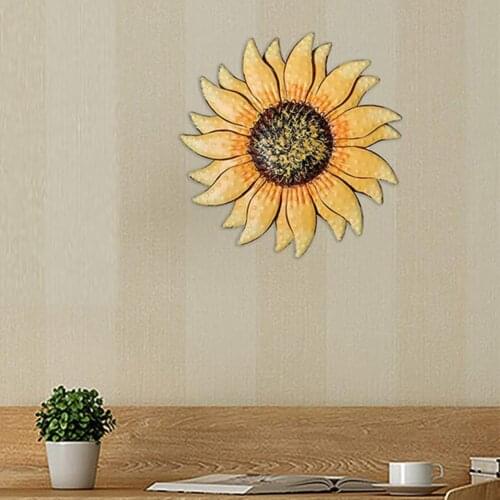 13.4x2 Inch Metal Sunflower Wall Art Decor for Home Decoration Garden Yard Indoor Outdoor