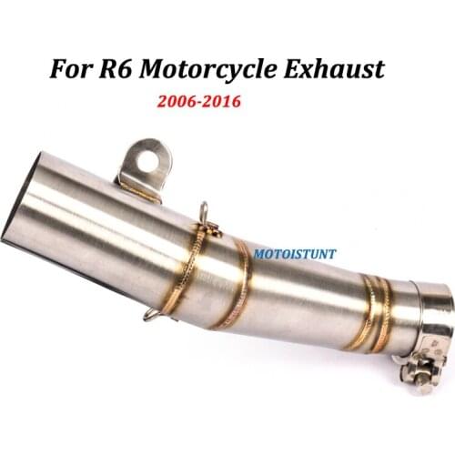 60.5mm Motorcycle Exhaust Muffler Modified Escape Mid connection Link Pipe For Yamaha R6 2006-2016 Slip on