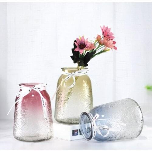 European Style Gradient Glass Display Vase Living Room Creative Simple Hydroponic Flower Gift Home Decoration Ornaments