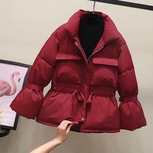 2020 Winter New Jacket Women Parka Korean Stand Collar Thick Warm Cotton Clothing Loose Short Padded Female Coat Tide H460
