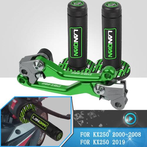 KX 250 2019 Motocross Dirt Pit Bike 7/8" Hand Grips Brake Clutch Levers Handlebar Grip For Kawasaki KX250 2000-2008 2007 2006
