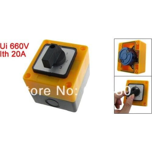 LW28-20/2 660V 20A On-On-On-Off 4 Four Postion Universal Rotary Cam Combination Changeover Switch Station 6 Terminal