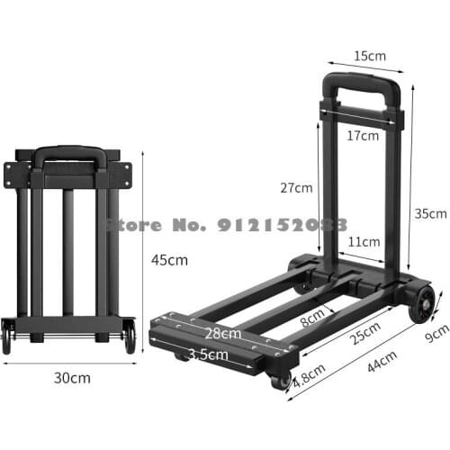 Small Carts Pull Goods Folding Grocery Shopping Carts Portable Shopping Carts Trolley Riders Push Luggage Trailers Artifacts Tro