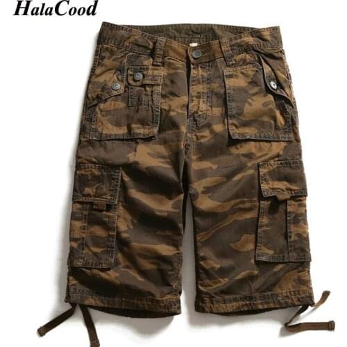 Fashion Plus Size Mens Military Cargo Shorts Summer Army Green Cotton Shorts Men Loose Multi-Pocket Shorts Homme Casual Trouser