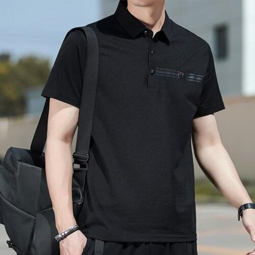 UCAK Brand Short Sleeve T Shirt Homme Summer New Striped Turn-dwon Collar Tshirt Men Clothing Streetwear T-Shirt Clothes U5264