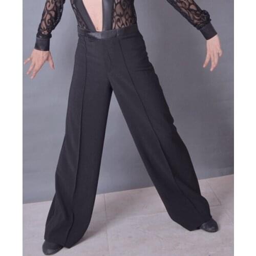 Ballroom dancing Latin dance man waist satin + sideband satin elastic pants ML0805