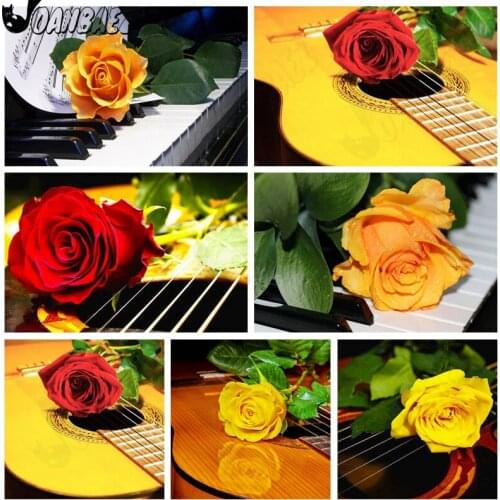 Rose Diamond Painting Plant Mosaic Kit Flower 5D Diy Cross Stitch Embroidery Hand Inlaid Rhinestone Home Decoration Gift