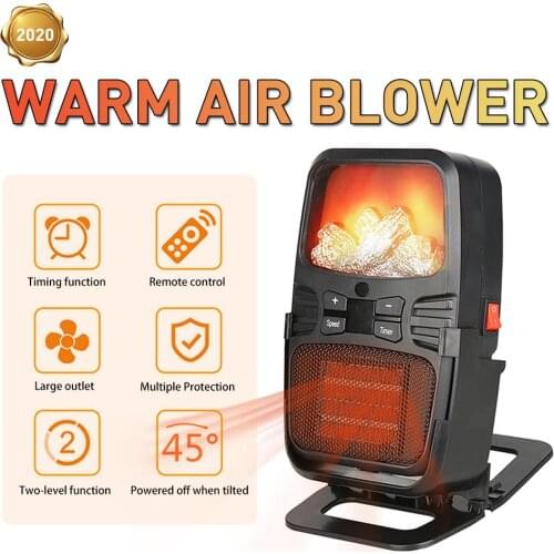 2020 New Electric Flame Heater Wall Plug-in Space Warmer Mini Portable Adjustable Thermostat for Indoor Home Office Dormitory