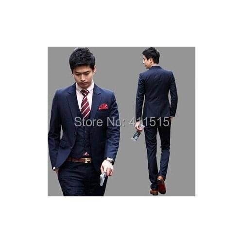 2015 New Coming Classical Simple Style Men Suits/mens wedding suit/suit for men/custom groom vest suits(Jacket + pants +vest)