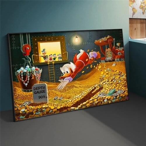 Disney Posters and Prints Graffiti Art Painting on Canvas Wall Art Funny Spiderman Slipped by Paint Pictures for Room Home Decor