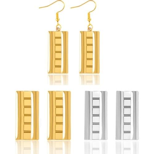 Anime Tokyo Revengers Kisaki Tetta Earrings Big Gold Silver Color Rectangle Metal Stud Earrings Cosplay Jewelry Accessories