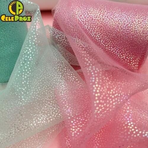 10cm 12cm Rainbow Dots Tulle Fabric 25yards Gauze Organza Mesh Roll For DIY Headband crafts Wedding Birthday Party Decor Supply