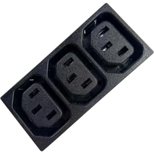 Chassis Female 3PIN Three In One AC IEC320 C13 C14 Inline Socket Plug Adapter Industrial Power Supply Output Outlet 10A/250V