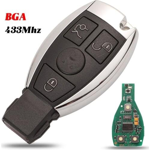 Jingyuqin Smart Key 3 Buttons FSK 433MHz For Mercedes Benz Auto Remote Key Support NEC And BGA 2000+ Year